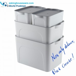 Cutie multifuncțională din plastic cu capac, recipiente transparente de depozitare 5 în 1